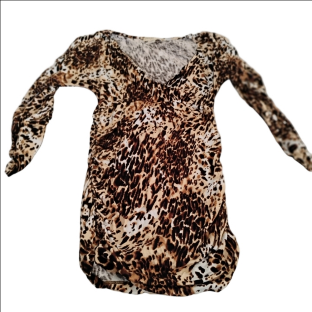 Arden B Women's Medium Leopard Print Fitted Mini Dress